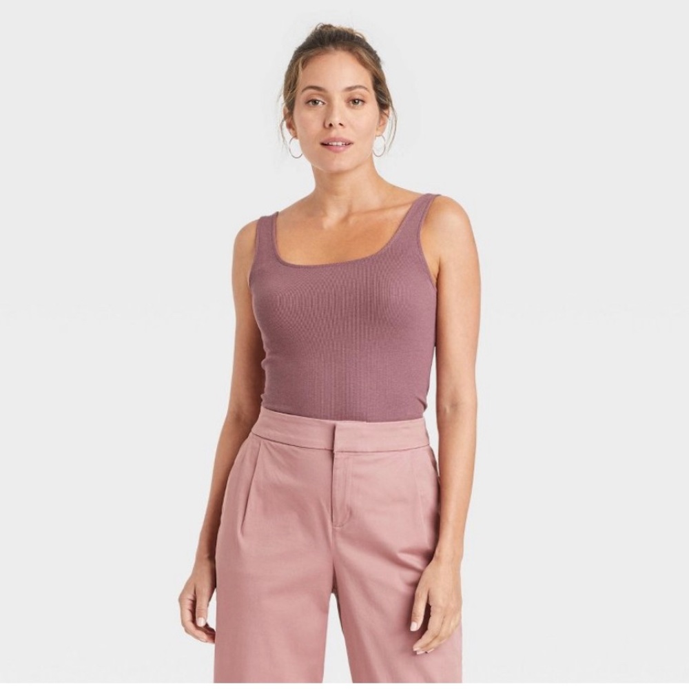 Women’s Square Neck Tank Top in Mauve- A New Day